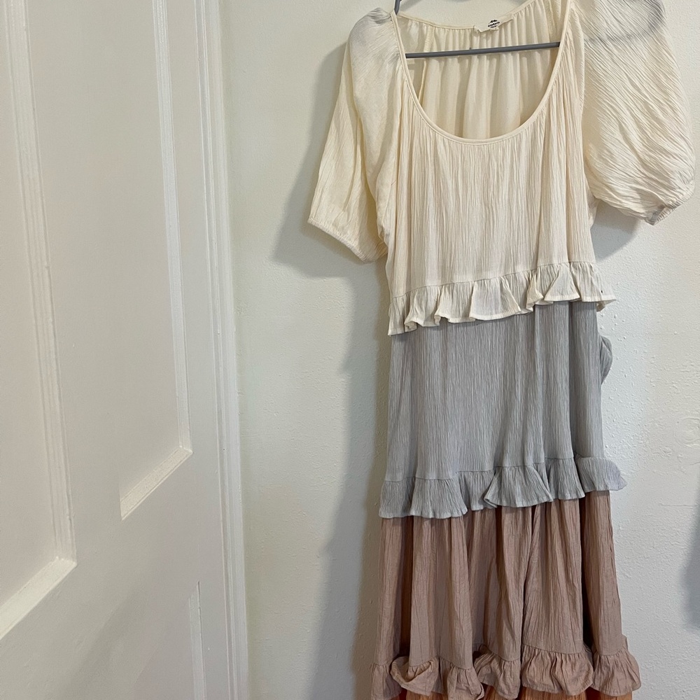 Colorblock Ruffle Dress